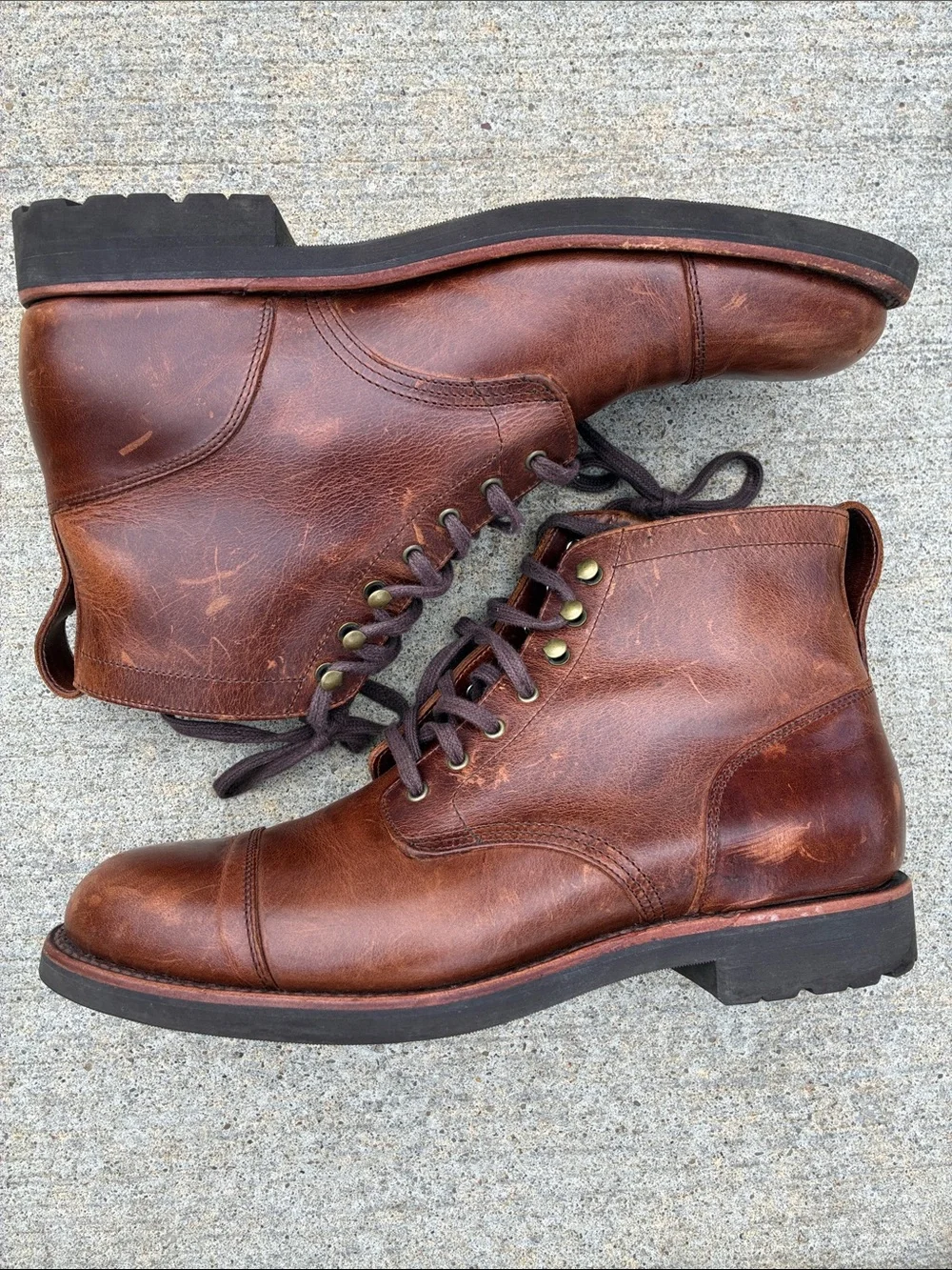J. Crew Men's F 4446 Kenton Leather Cap toe boots